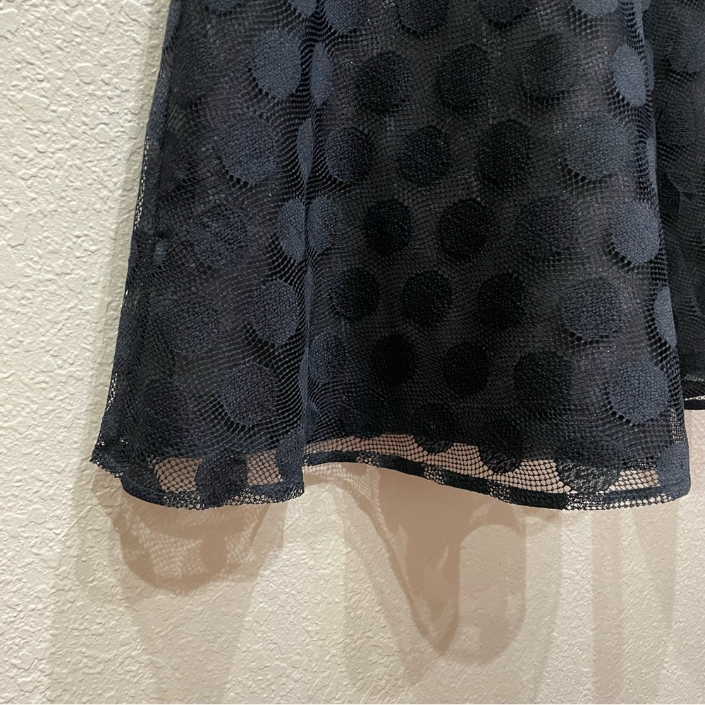 Betsey Johnson Polka Dot Illusion Fit & Flare Cocktail Dress in Black Retro - Picture 8 of 14
